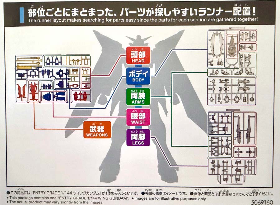 エントリーグレード ウイングガンダムのガンプラレビュー画像です