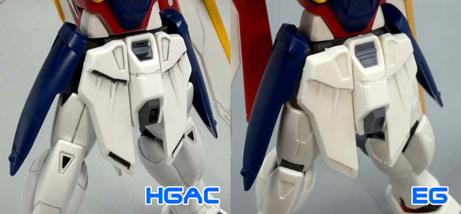 HGとエントリーグレード ウイングガンダムの比較ガンプラ画像です