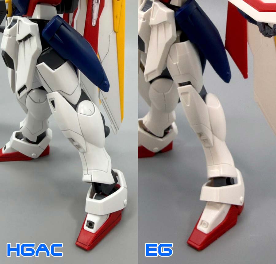 HGとエントリーグレード ウイングガンダムの比較ガンプラ画像です