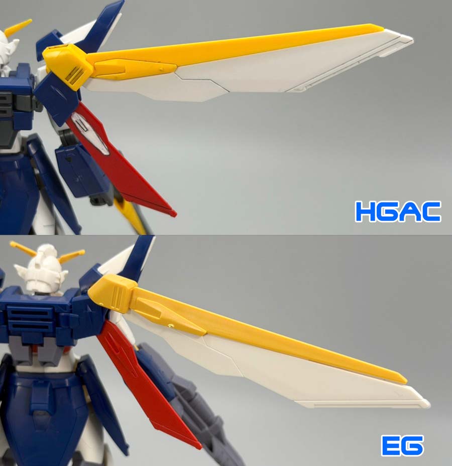 HGとエントリーグレード ウイングガンダムの比較ガンプラ画像です