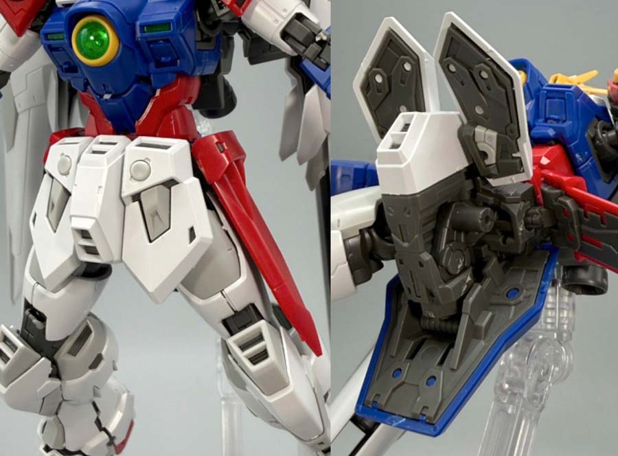RGウイングガンダムゼロのガンプラレビュー画像です