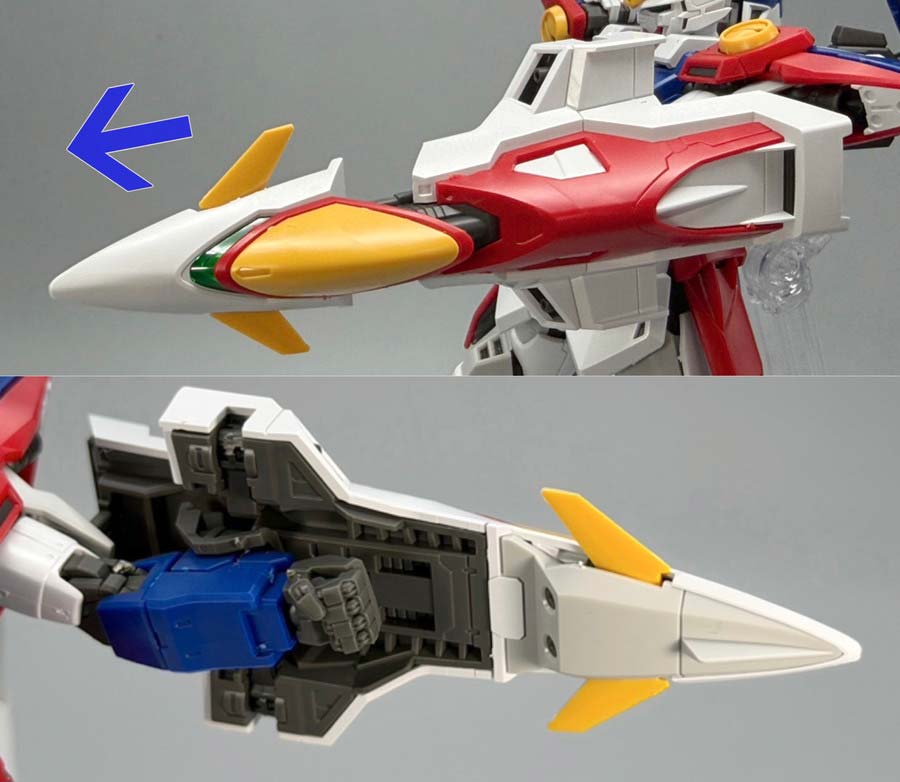 RGウイングガンダムゼロのガンプラレビュー画像です