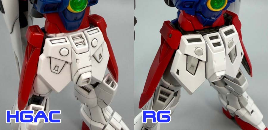 HGとRGのウイングガンダムゼロの比較ガンプラ画像です