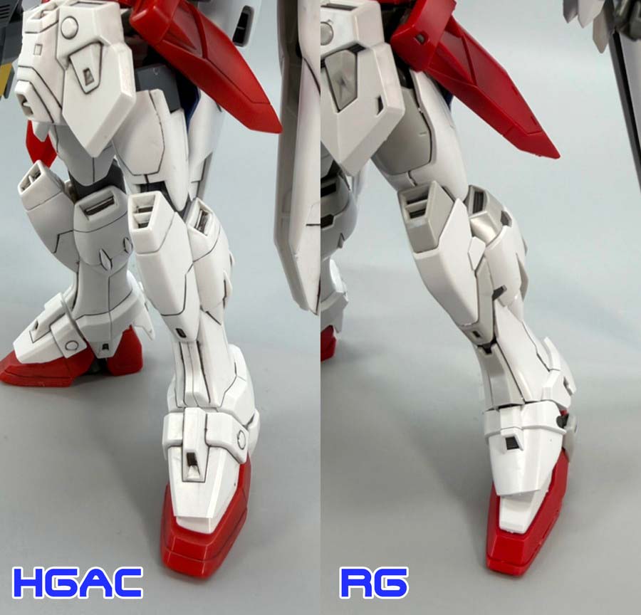 HGとRGのウイングガンダムゼロの比較ガンプラ画像です