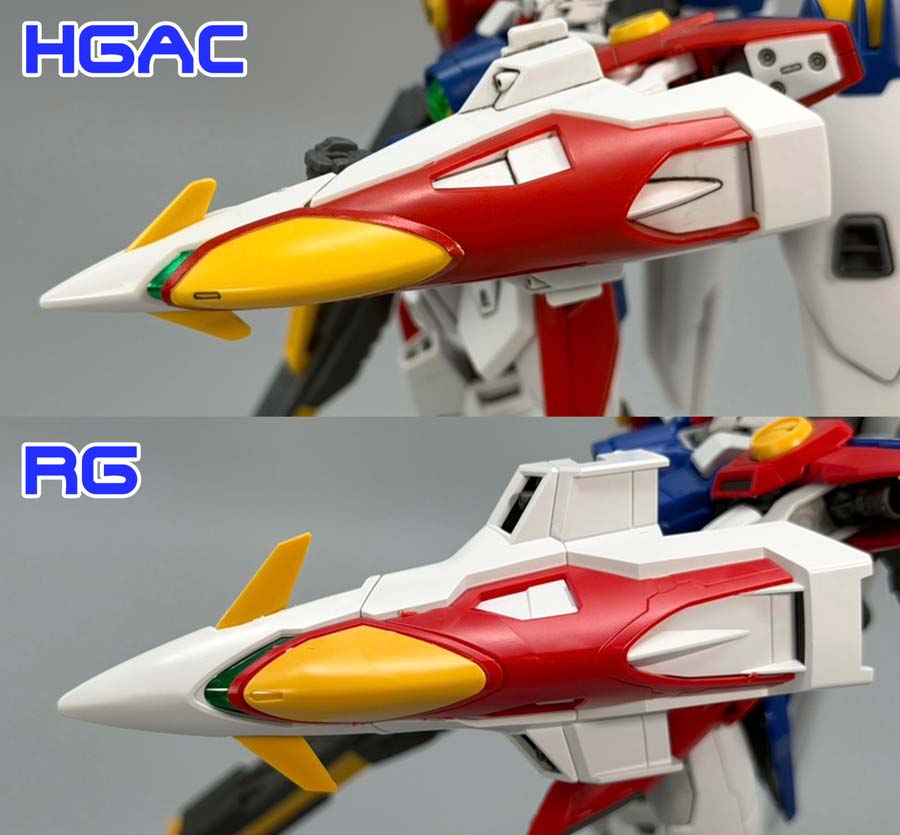 HGとRGのウイングガンダムゼロの比較ガンプラ画像です