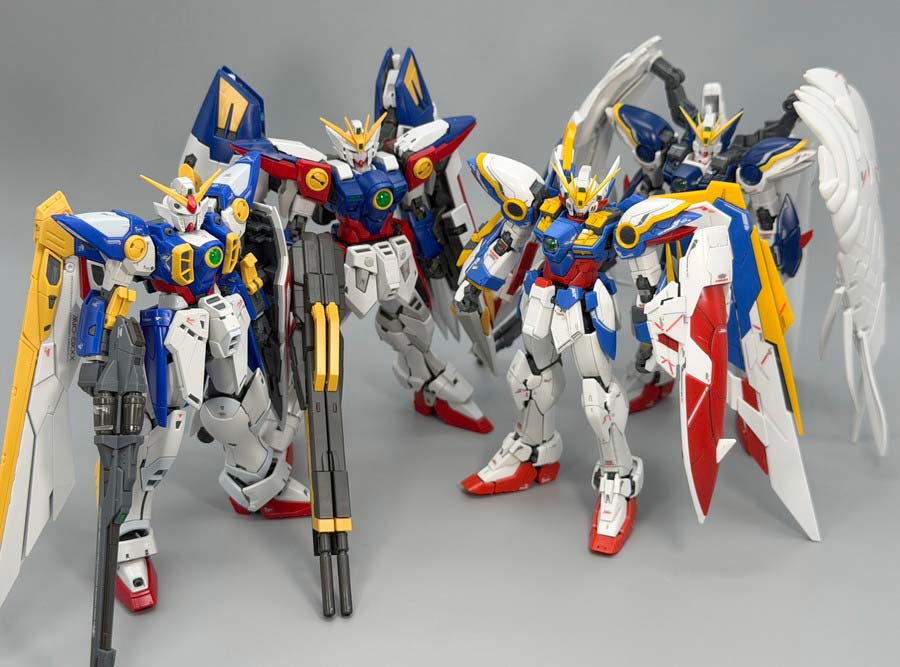 色々なRGウイングガンダム系のバリエーションガンプラ画像です