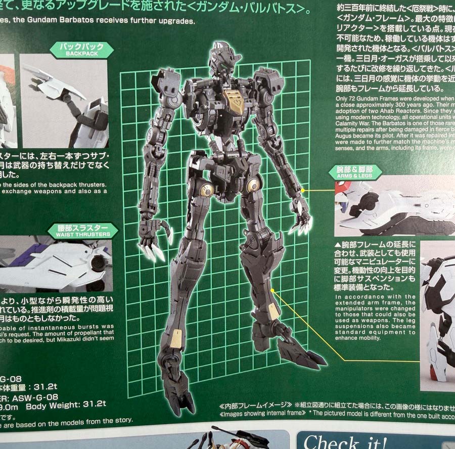 MGガンダムバルバトスルプスのガンプラレビュー画像です