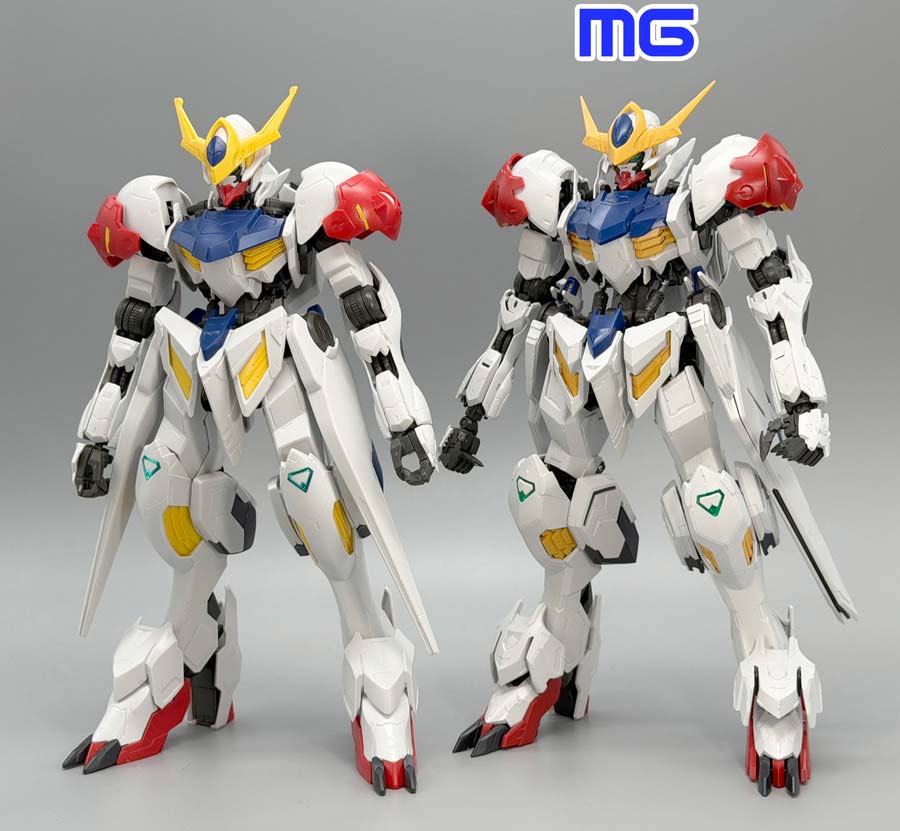 フルメカニクスとMGガンダムバルバトスルプスの比較ガンプラ画像です