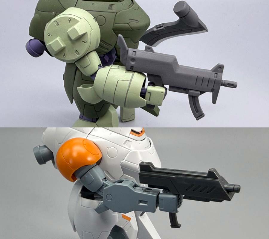 HGマンロディとモンキーロディ（598機）の比較ガンプラ画像です