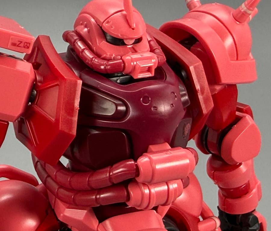 HGシャア専用ザク（GQ）のガンプラレビュー画像です