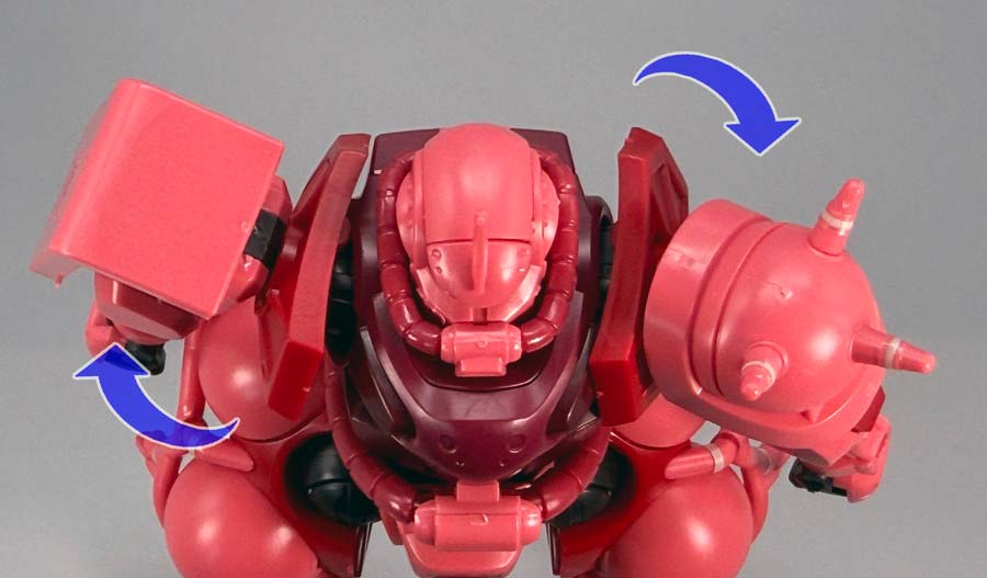 HGシャア専用ザク（GQ）のガンプラレビュー画像です