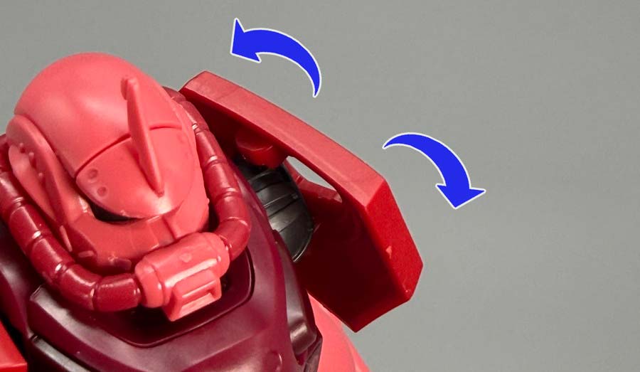 HGシャア専用ザク（GQ）のガンプラレビュー画像です