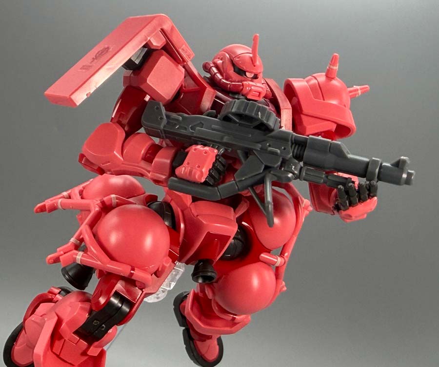 HGシャア専用ザク（GQ）のガンプラレビュー画像です