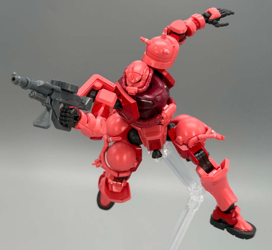 HGシャア専用ザク（GQ）のガンプラレビュー画像です