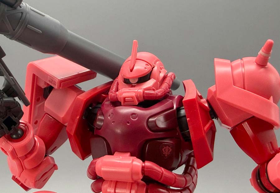 HGシャア専用ザク（GQ）のガンプラレビュー画像です