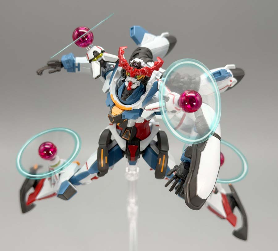 HGジークアクス（エンディミオン・ユニット覚醒時）のガンプラレビュー画像です