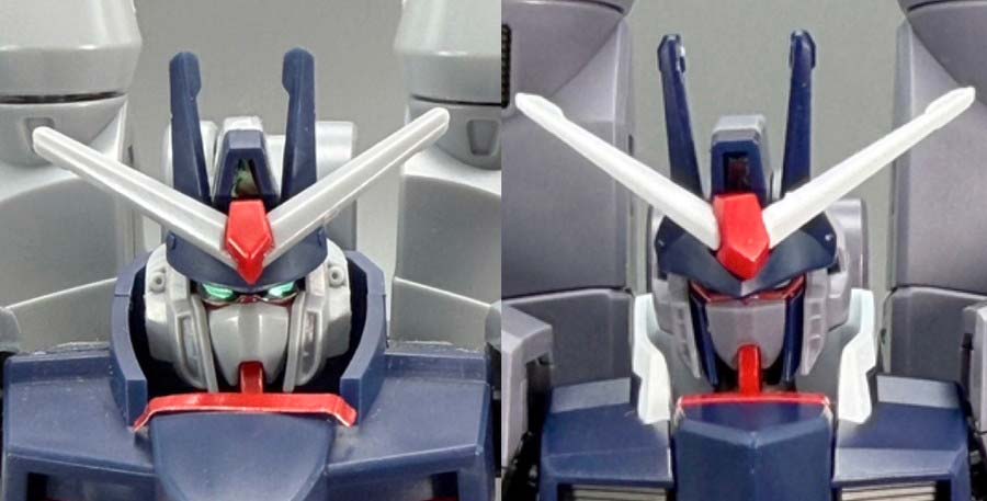 HGレジェンドガンダムの新旧比較ガンプラ画像です