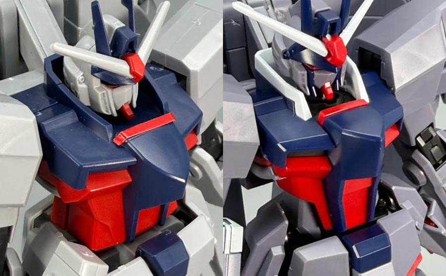 HGレジェンドガンダムの新旧比較ガンプラ画像です