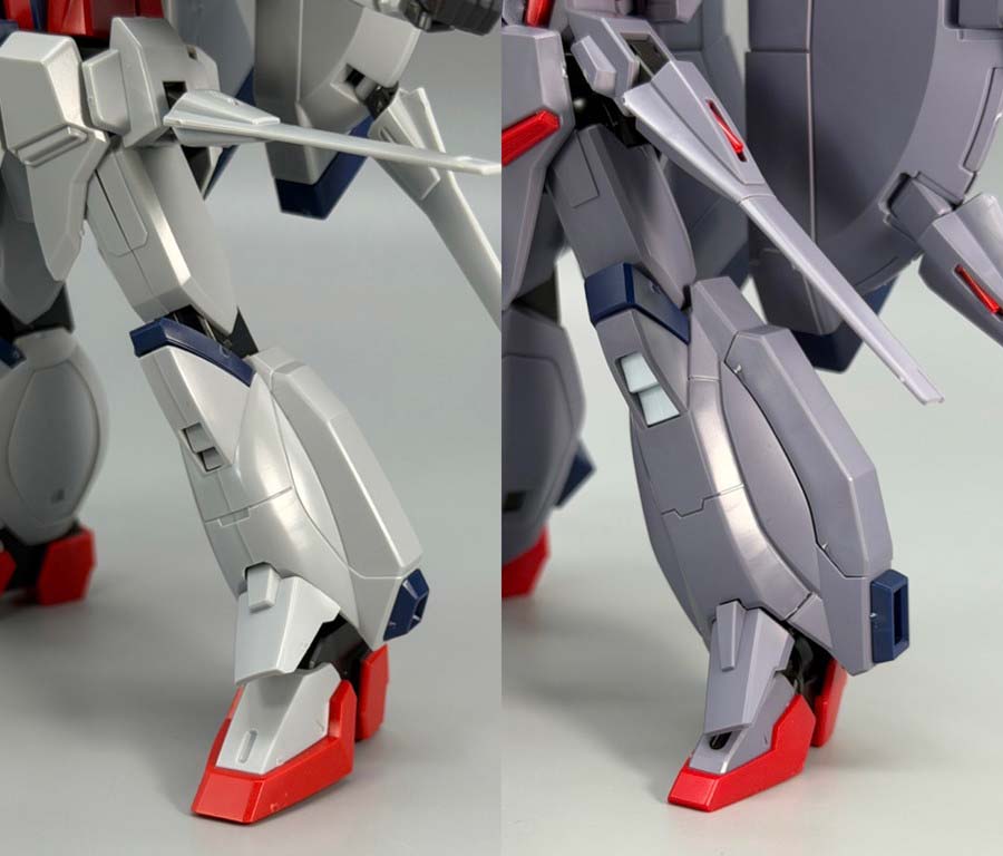HGレジェンドガンダムの新旧比較ガンプラ画像です