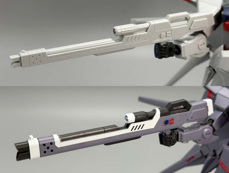 HGレジェンドガンダムの新旧比較ガンプラ画像です