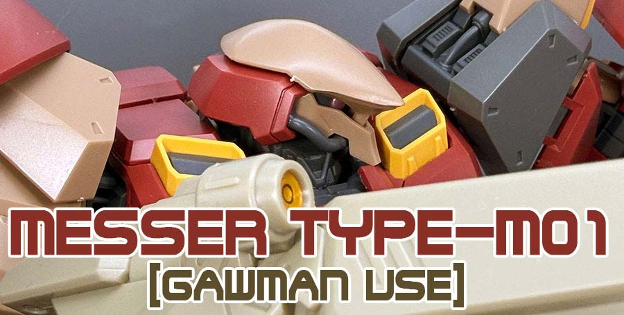 HGメッサーM01型（ガウマン機）のガンプラレビュー画像です